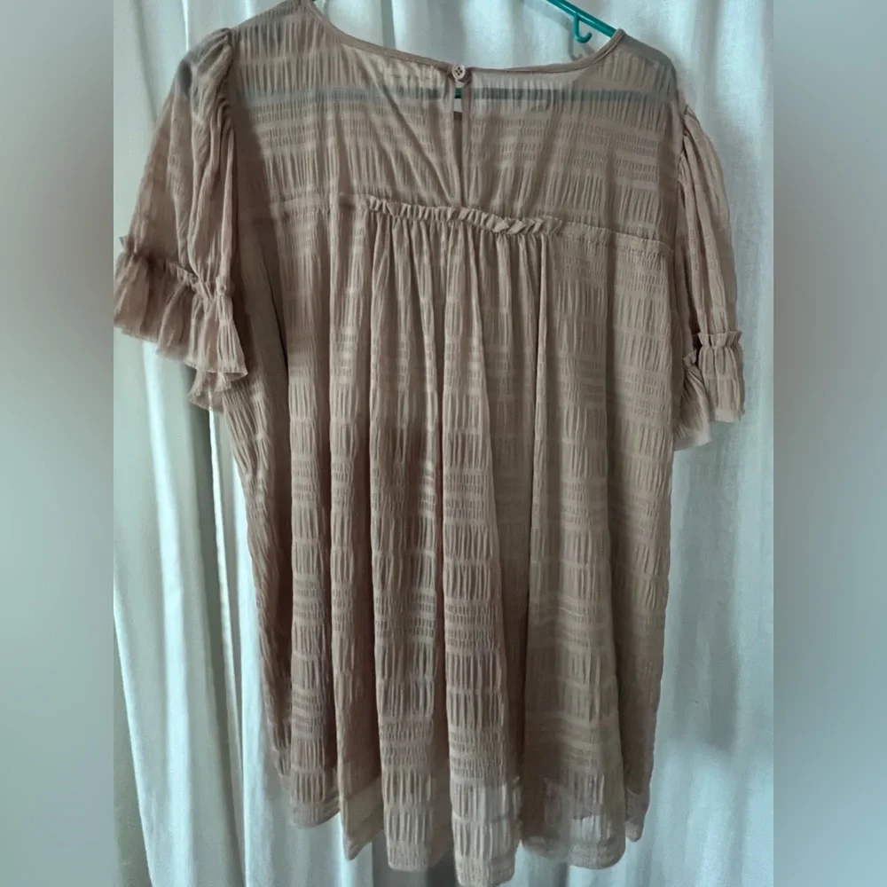 Women's Tan Blouse - Picture 3 of 3